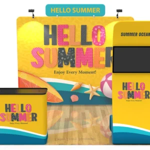 Front photo of a 10 x 10 booth kit 2