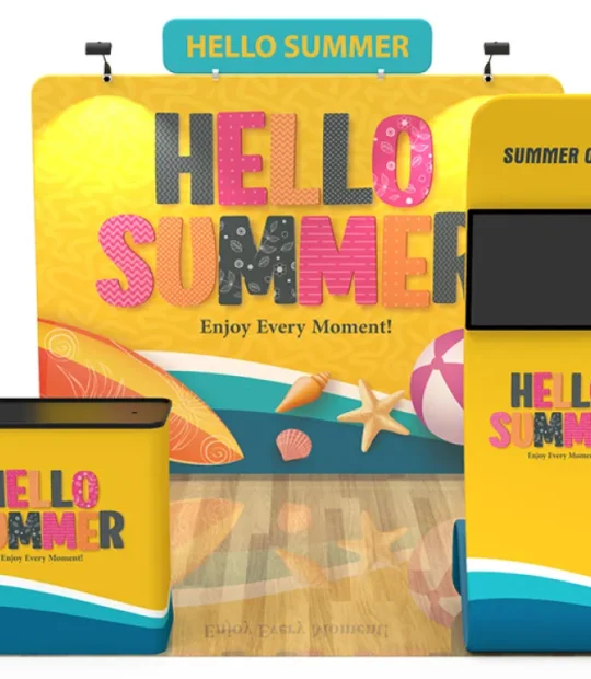 Front photo of a 10 x 10 booth kit 2